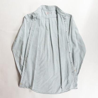 1970-80s "Fasonnable" Green × Blue Check Button Down L/S Shirt