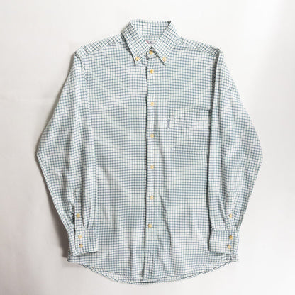 1970-80s "Fasonnable" Green × Blue Check Button Down L/S Shirt