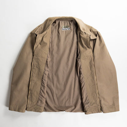 1960s "French Vintage" Beige Cotton Full Zip Work Jacket