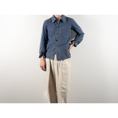 1930-40s "EXCELSIOR" French Faded Blue Cotton Twill Work Jacket with Papier-Mache Bottons