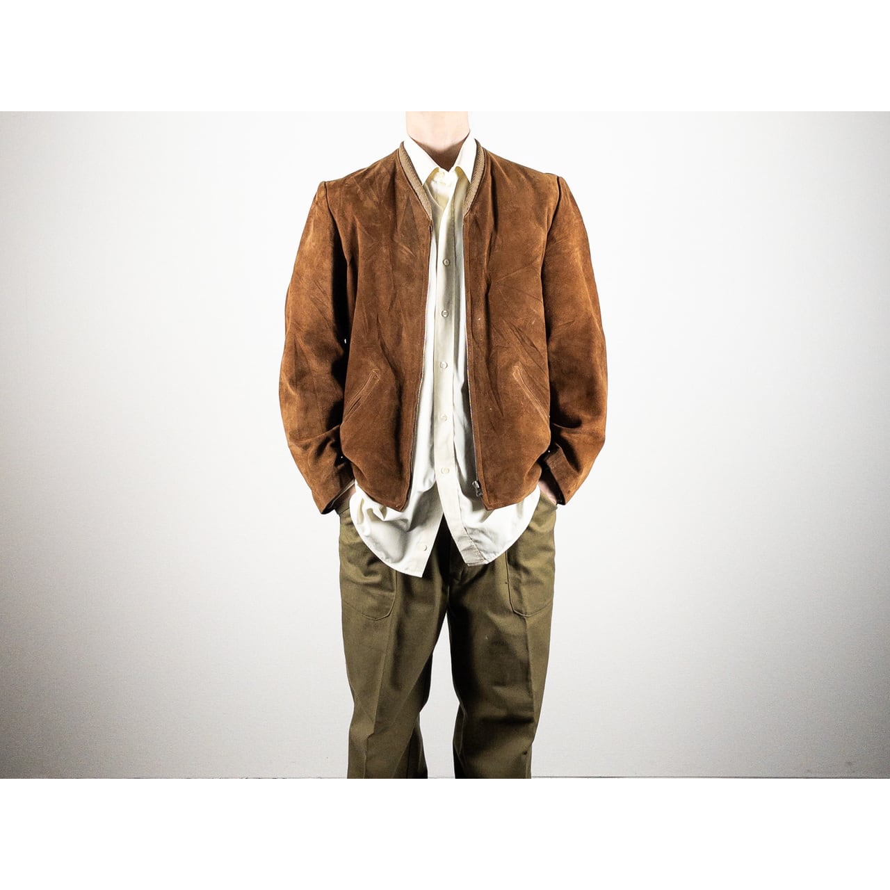 1950s "Swedish Vintage" Brown Goatskin Suede Sport Jacket
