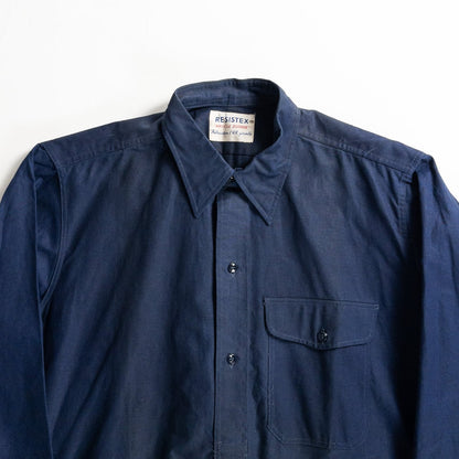 1960s "French Vintage" Blue Metis Work Shirt, Dead Stock