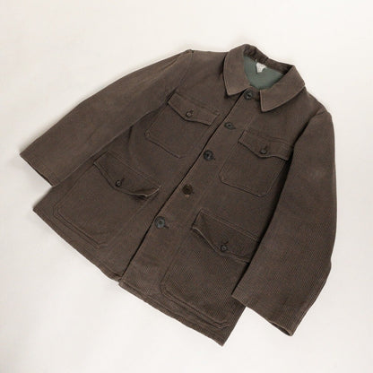 1950s "French Vintage" Brown Cotton Pique Hunting Jacket