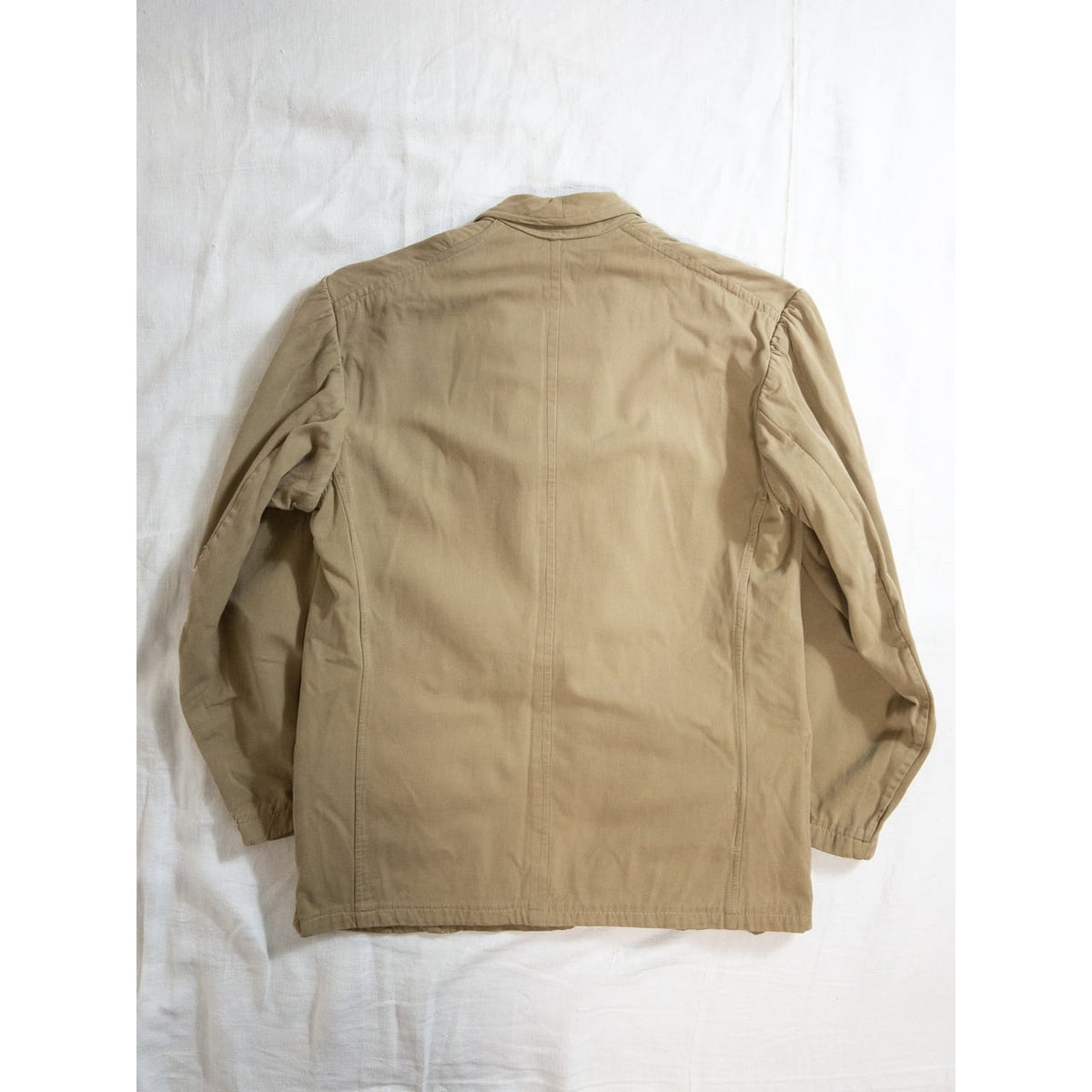 1940s-50s "French Vintage" "EGF" Beige Cotton Double Breasted Work Jacket