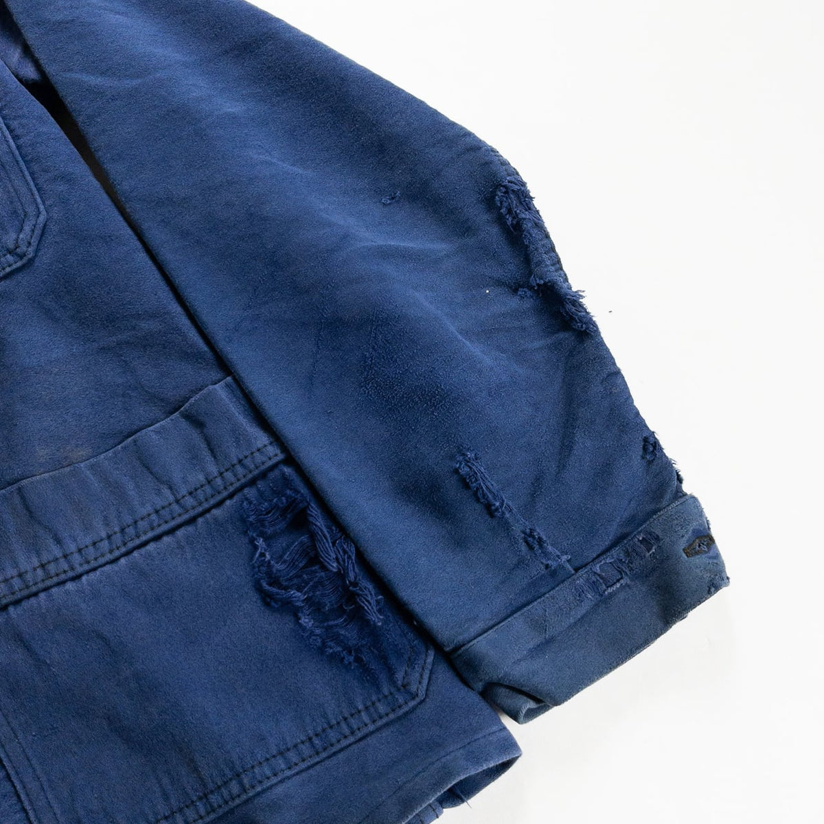 1960s "French Vintage" Faded Blue Moleskin Work Jacket
