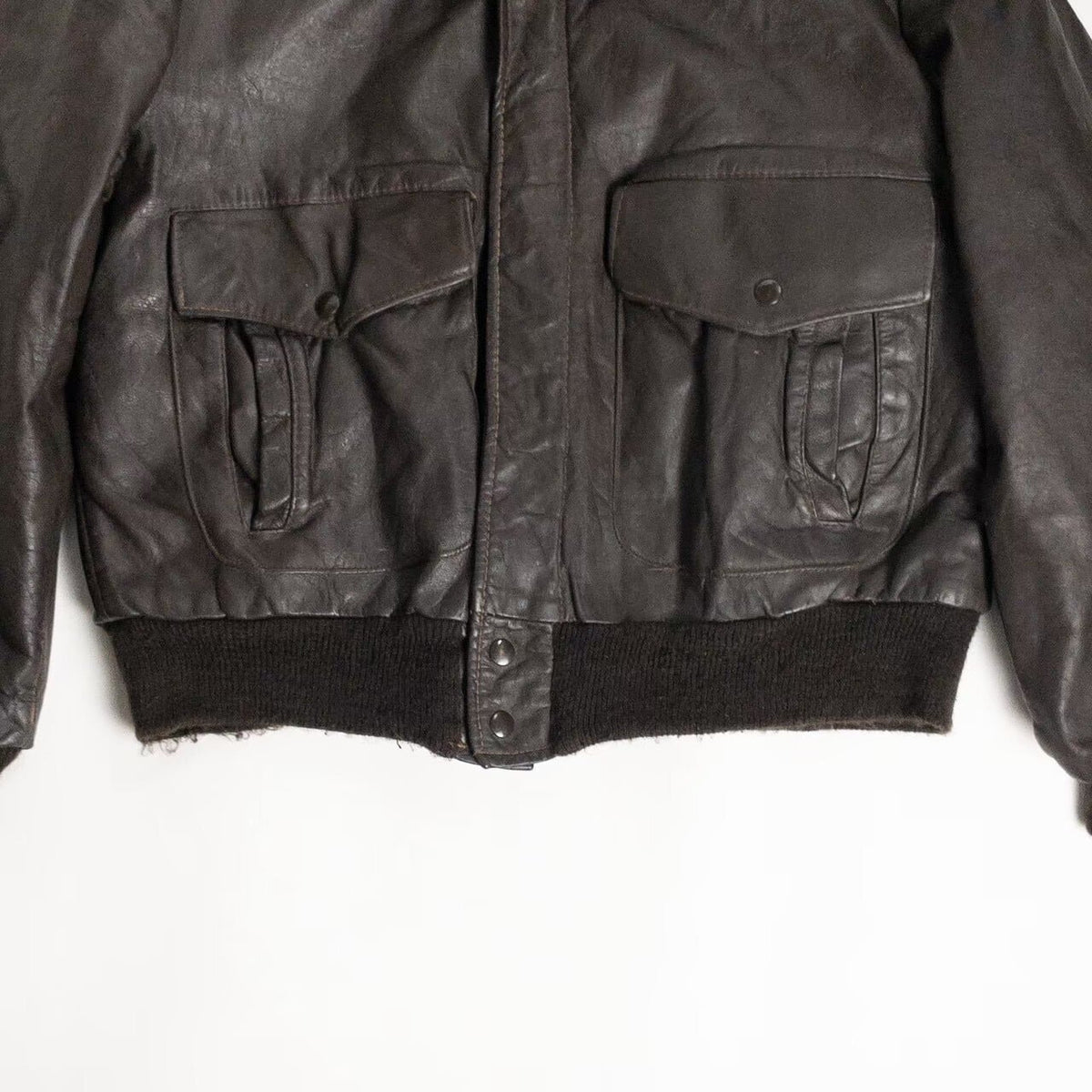 1970-80s "Made in USA" Brown Leather Boa Jacket
