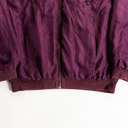 1980s "SILKS" Burgundy & Pink Silk Bomber Jacket
