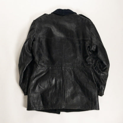 1940-50s "Swedish Millitary" Black Goatskin Leather Jacket