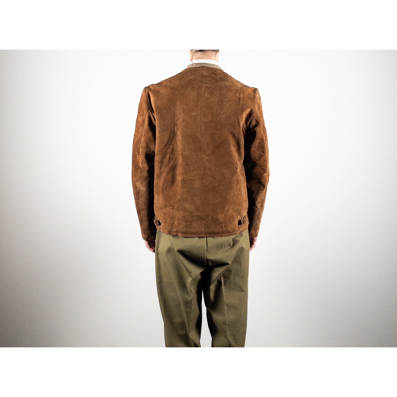 1950s "Swedish Vintage" Brown Goatskin Suede Sport Jacket