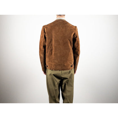 1950s "Swedish Vintage" Brown Goatskin Suede Sport Jacket