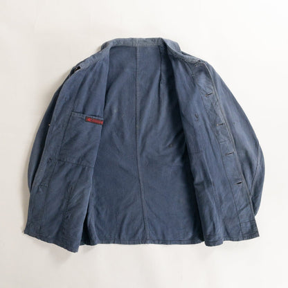 1930-40s "EXCELSIOR" French Faded Blue Cotton Twill Work Jacket with Papier-Mache Bottons