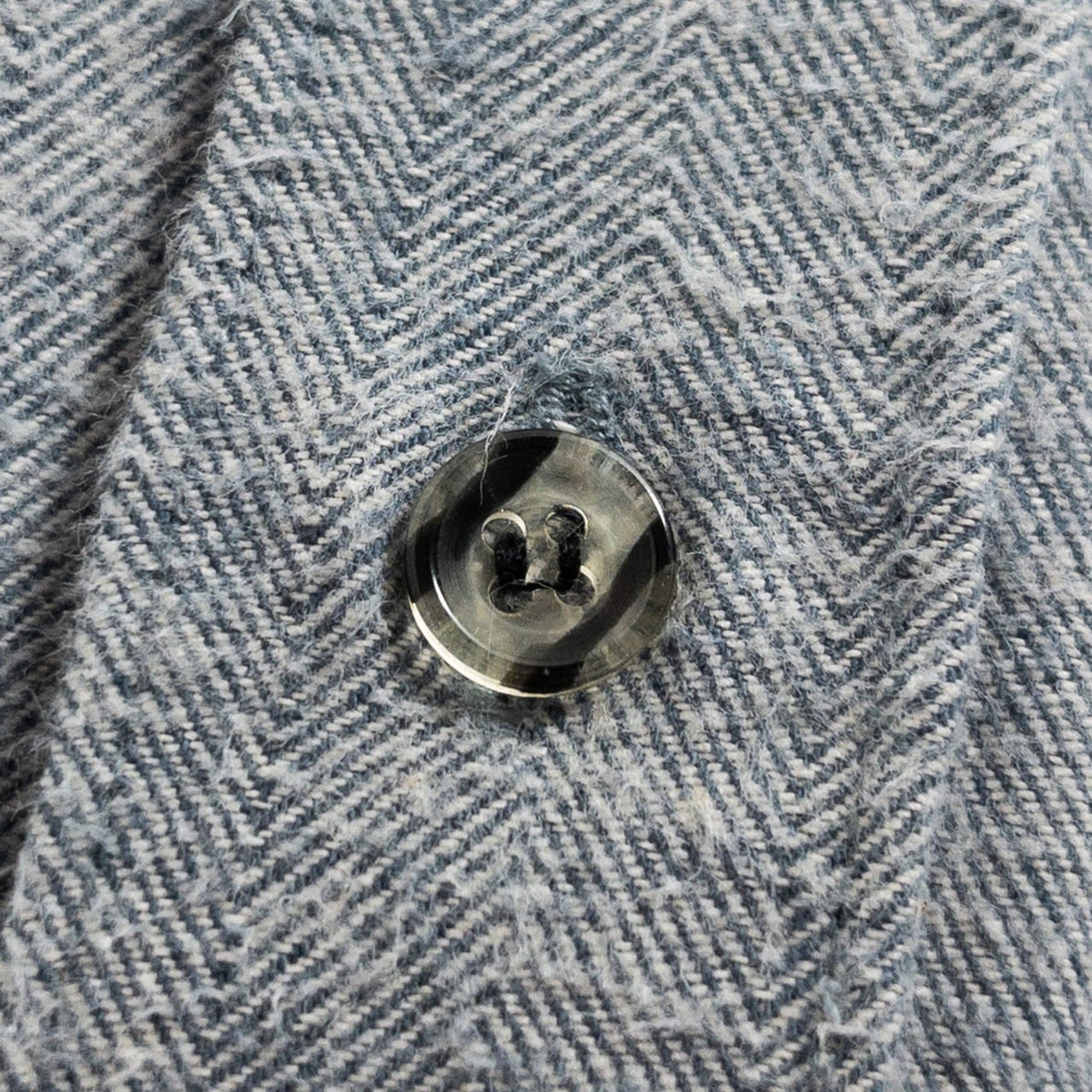 1990s "Dutch Vintage" Gray Cotton Herringbone Twill Long Sleeve Shirt