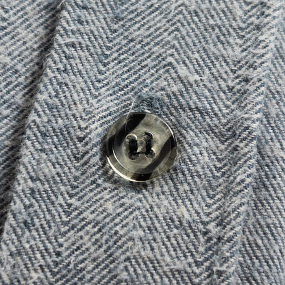 1990s "Dutch Vintage" Gray Cotton Herringbone Twill Long Sleeve Shirt