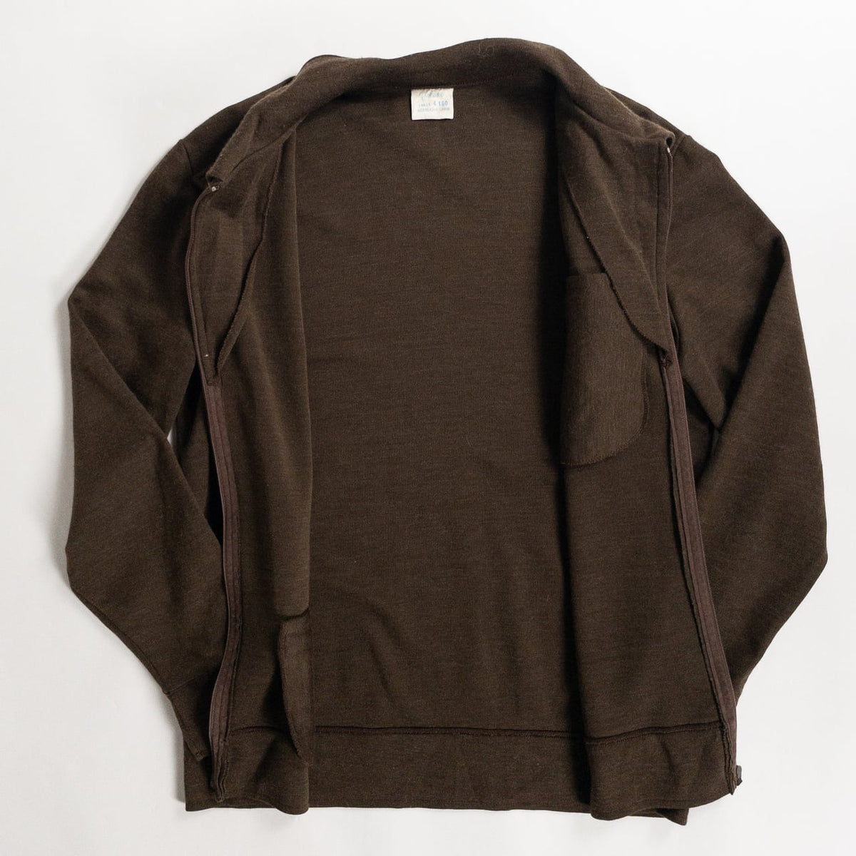 1980s-90s "French Vintage" Brown Acrylic Full Open Knit Jacket