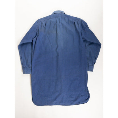 1940-50s "French Vintage" Blue Cotton Twill Work Shirt