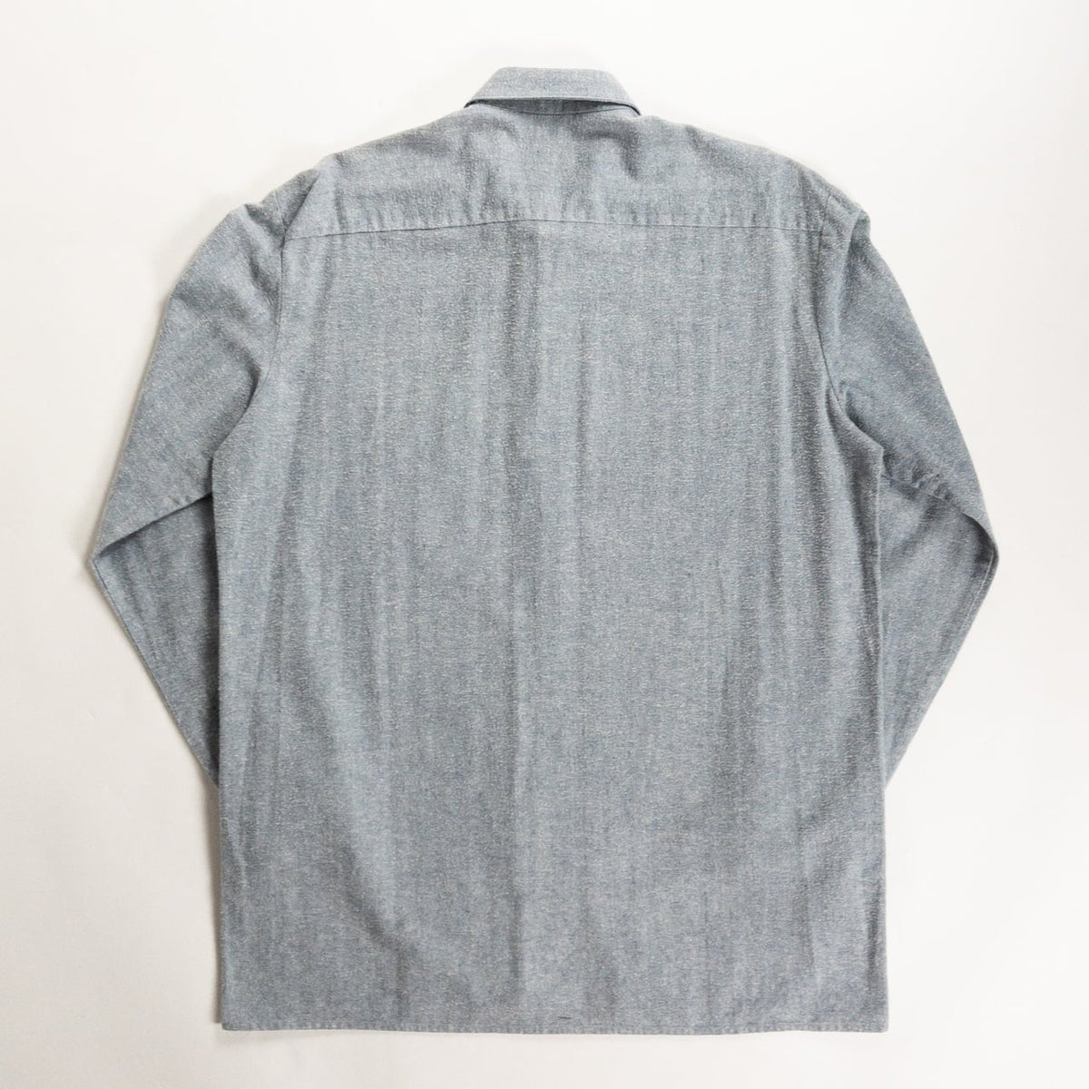 1990s "Dutch Vintage" Gray Cotton Herringbone Twill Long Sleeve Shirt