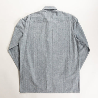 1990s "Dutch Vintage" Gray Cotton Herringbone Twill Long Sleeve Shirt