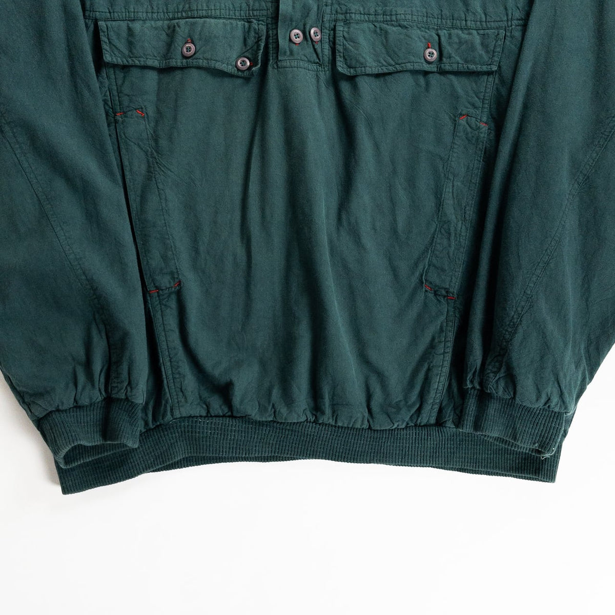 1990s "LUZ" Dark Green Cotton Anorak Pullover Jacket