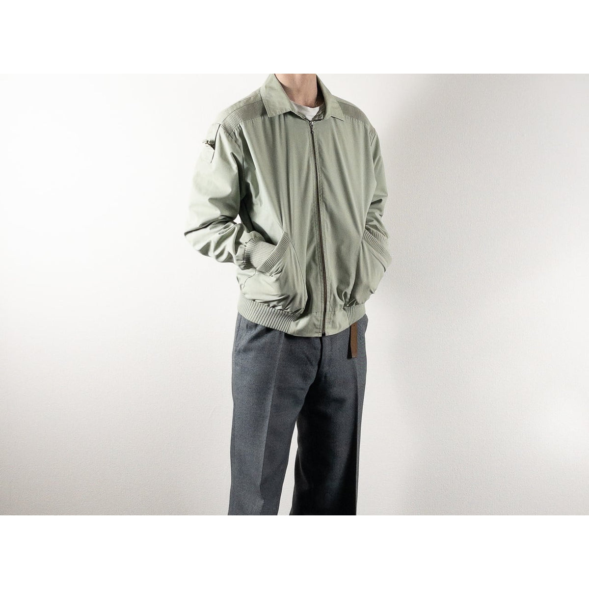 1990s "Made in Finland" Light Green Zip-Up Blouson