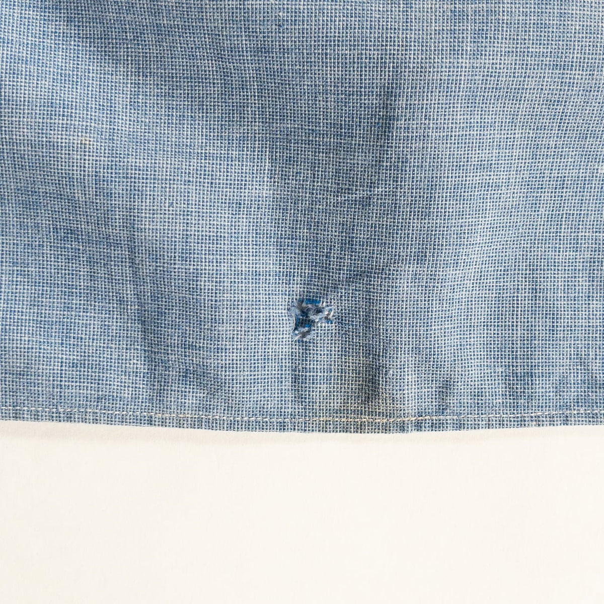 1930s-40s "French Vintage" Cotton Blue Chambray Grandpa Work Shirt