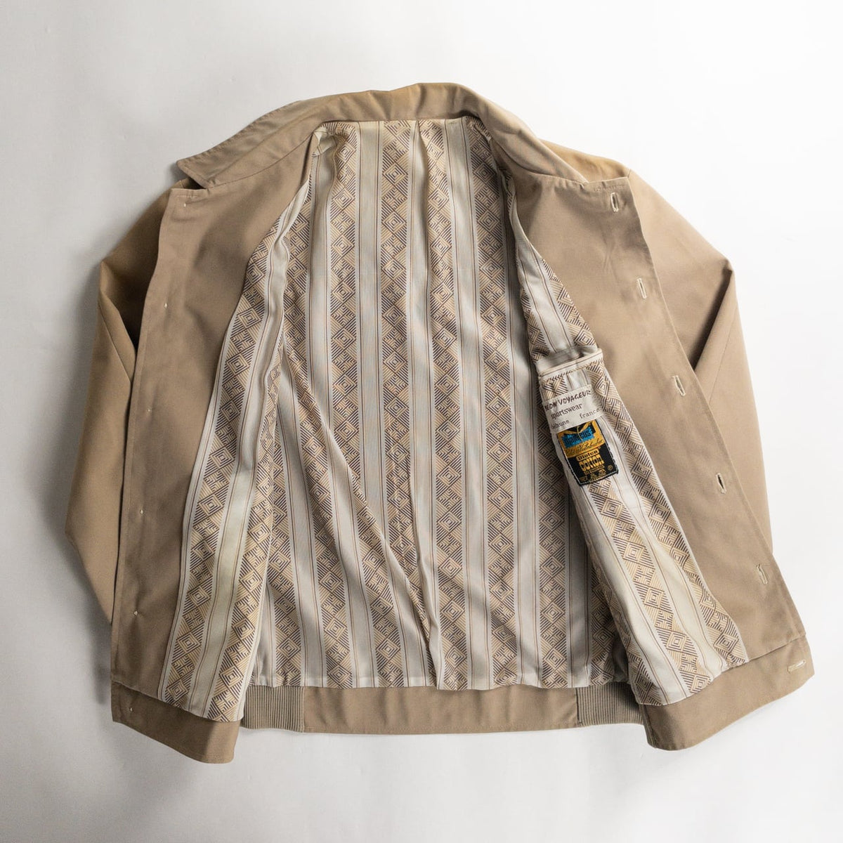 1980s "PIGEN VOYAGEUR" Beige Cotton Poly Sport Jacket