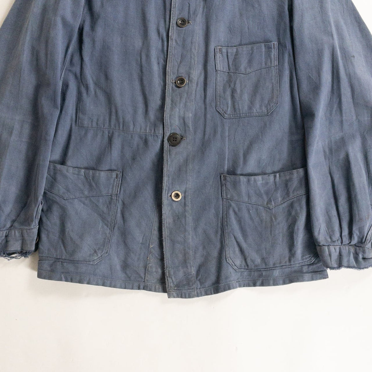 1930-40s "EXCELSIOR" French Faded Blue Cotton Twill Work Jacket with Papier-Mache Bottons