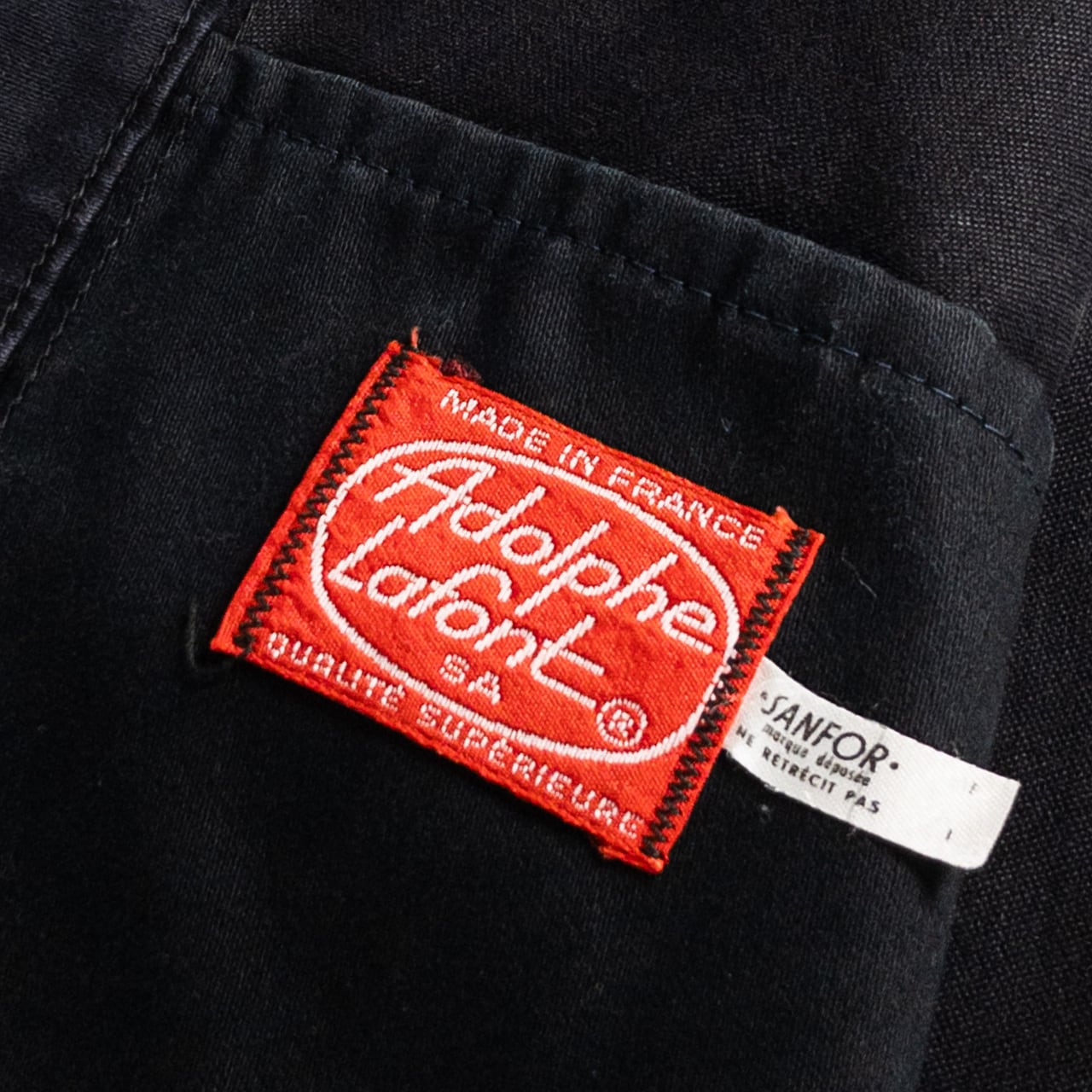 1960s "Adolphe Lafont" Black Moleskin Work Jacket