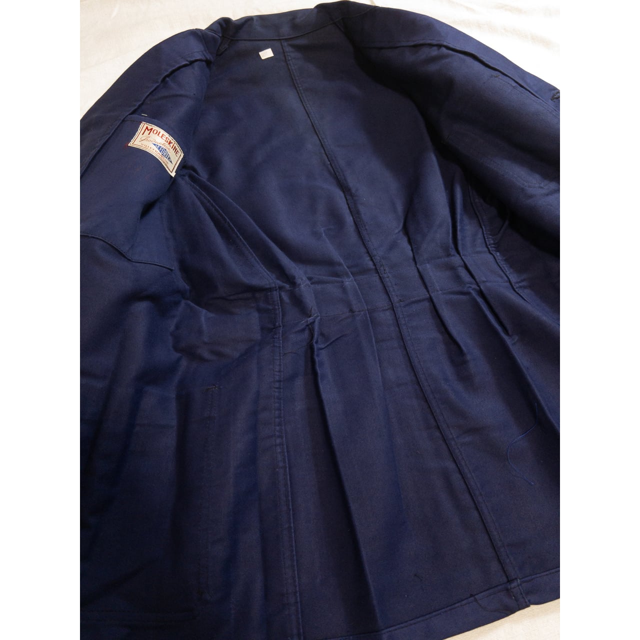 1950s "LE FORTEX" French Blue Moleskin Lapeled Work Jacket, Dead Stock