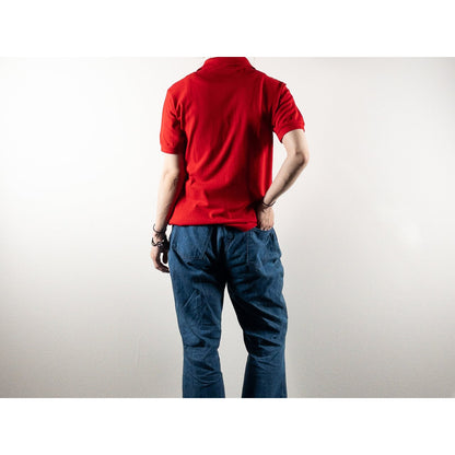 1980s "French LACOSTE" Red Cotton S/S Polo Shirt, Size 3