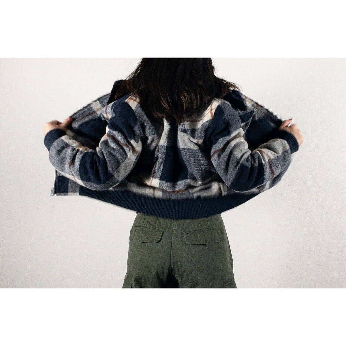 1970s "Italian Vintage" Navy Wool Check Sport Jacket, Dead Stock