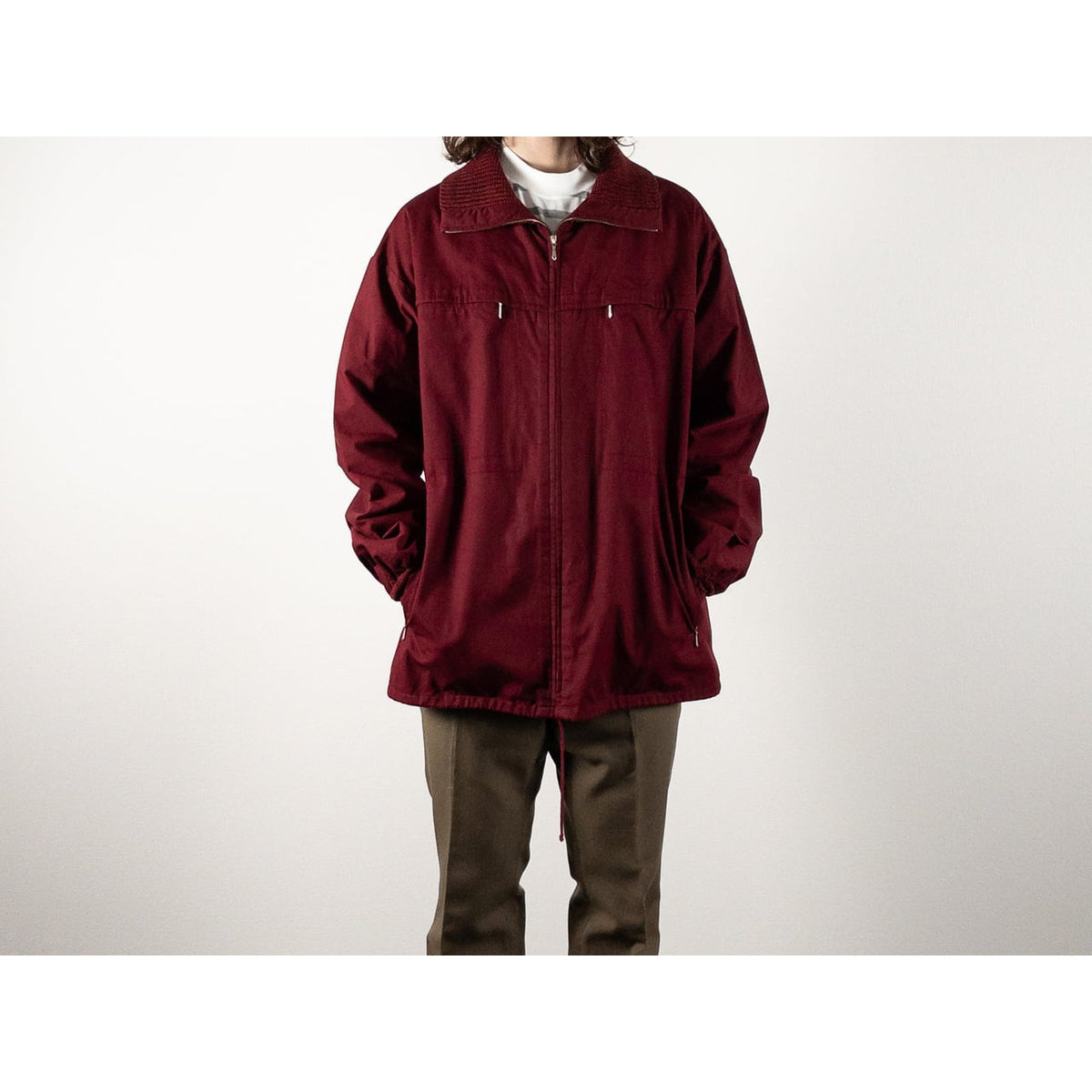 1960-70s "German Vintage" Wine Red Full Zipper Sport Jacket