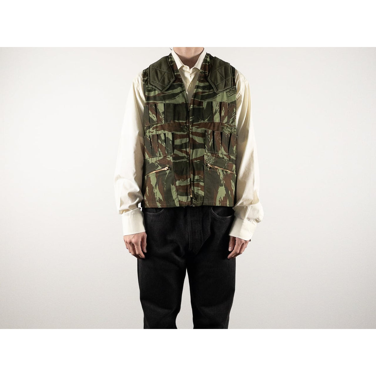 1960-70s "French Vintage" Lizard Camo Hunting Gilet, Dead Stock