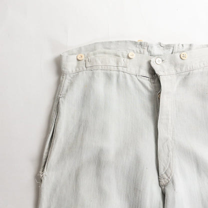 1880s "French Army" Linen Herringbone Twill Bourgeron Trousers
