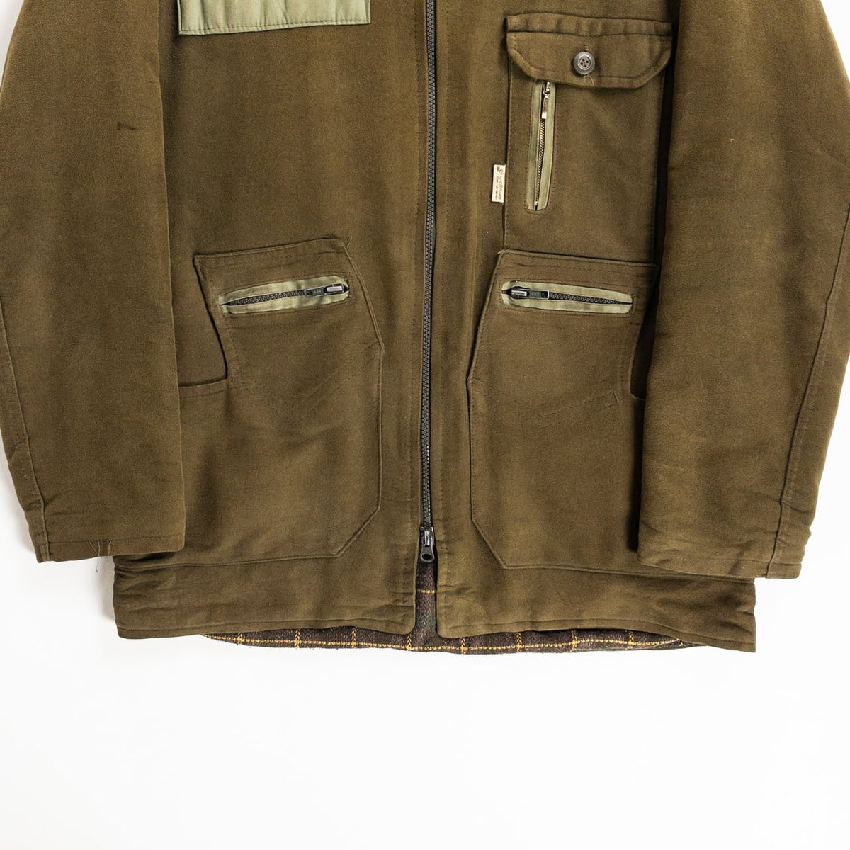 1970-80s "Italian Vintage" Khaki Cotton Hunting Jacket