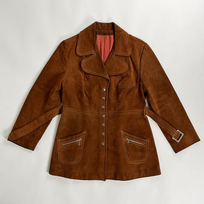1980s-90s "Canadian Vintage" Brown Suede Leather Jacket for Ladies