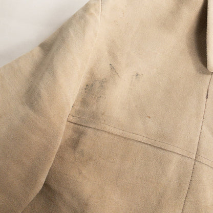 1950s "DOLMEN" French Brown Moleskin Cyclist Work Jacket